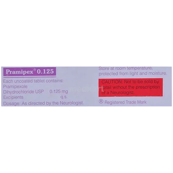 pramipex 0.125mg tablet 10's